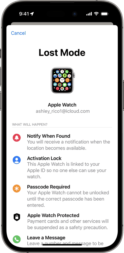 Apple Watch Lost Mode