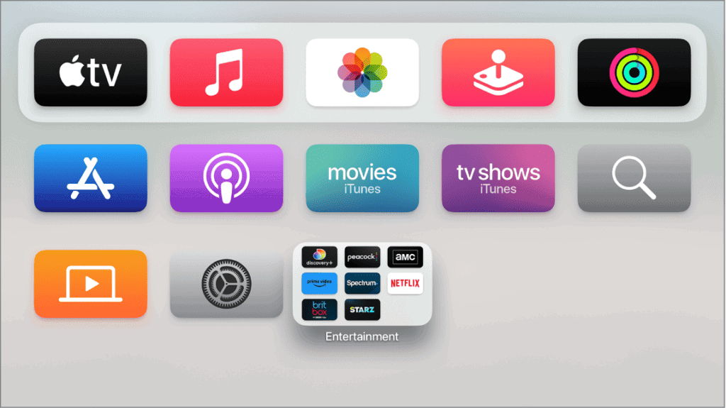 Apple TV Home Screen