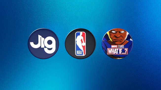 Icons representing the 2024 Apple Vision Pro App of the Year finalists: JigSpace, NBA, and What If…? An Immersive Story.