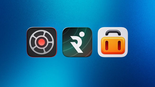 Icons representing the 2024 iPhone App of the Year finalists: Kino, Runna, and Tripsy.