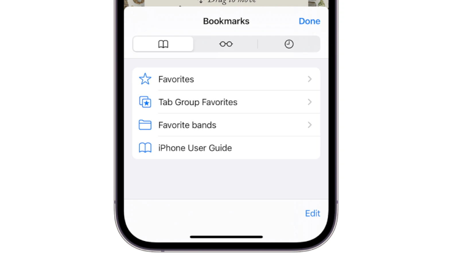 Bookmark on iPhone