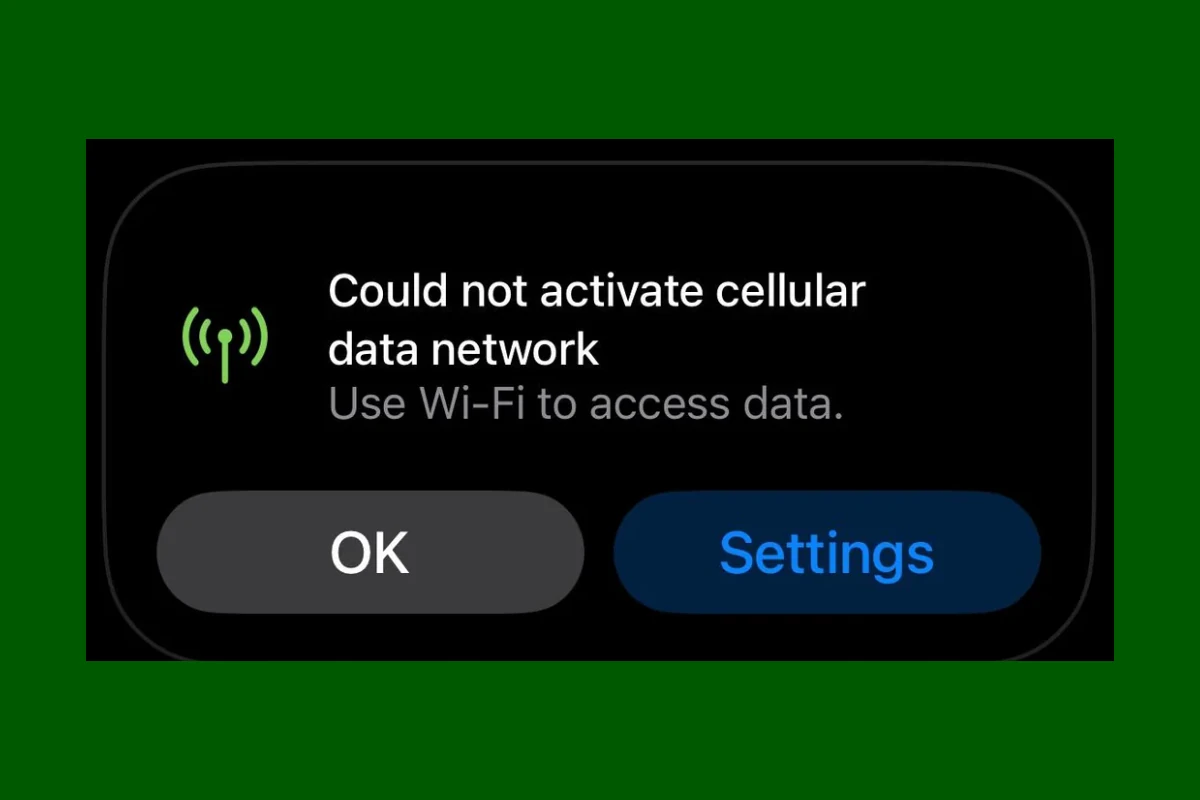 Could Not Activate Cellular Data Network