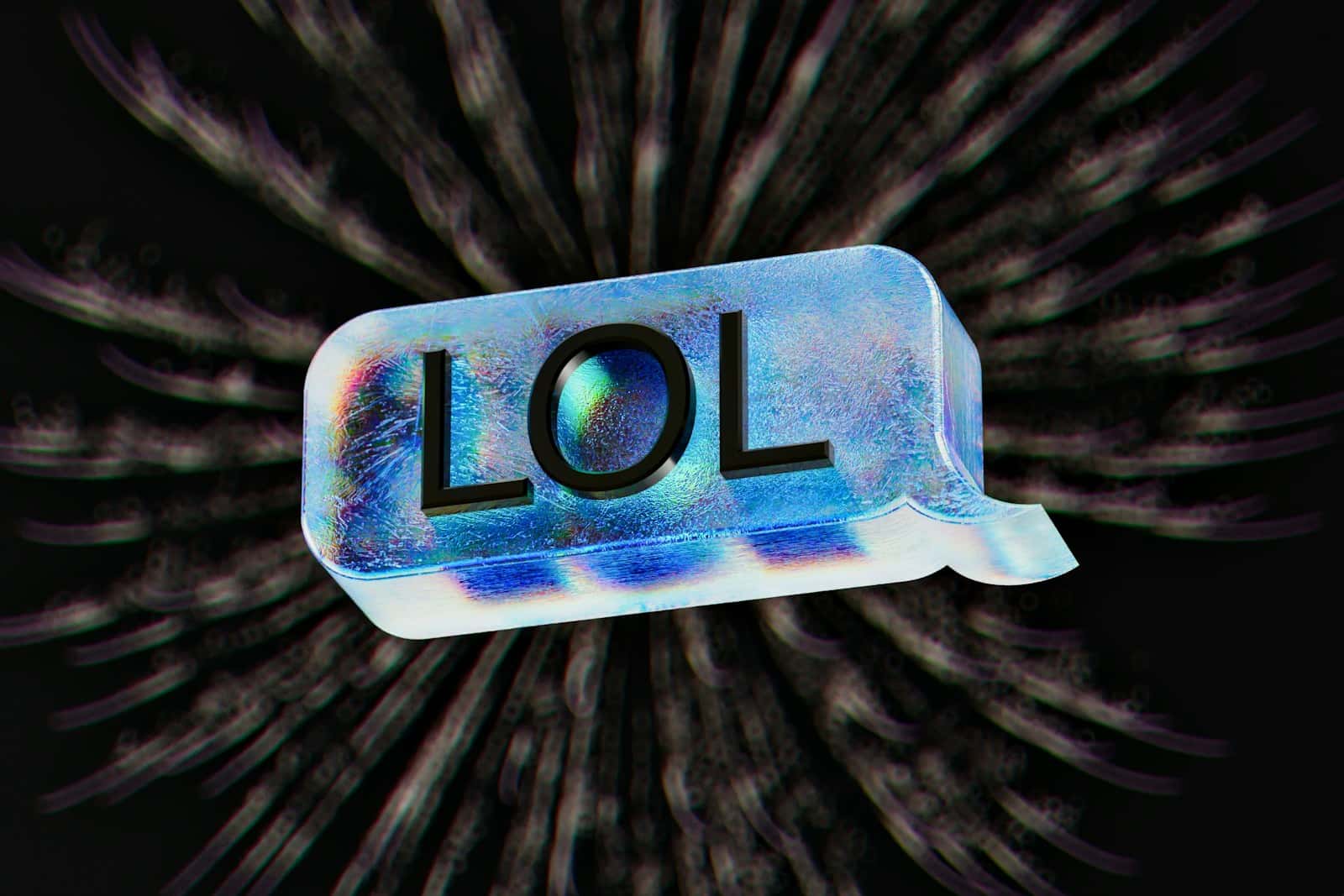 A blurry image of a lol bubble with the word lol on it