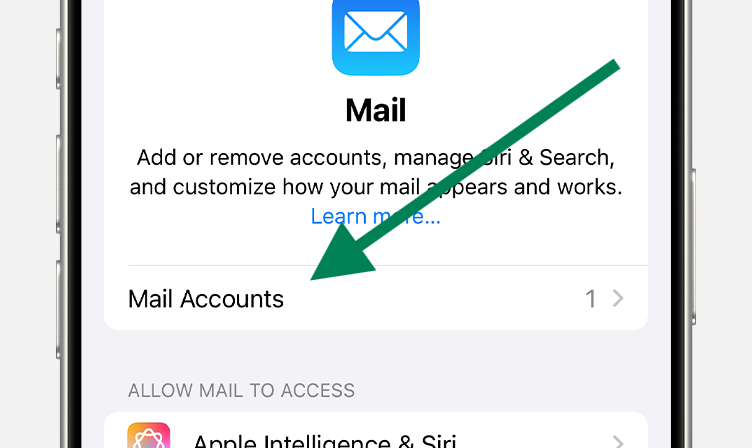 Mail Accounts on iOS