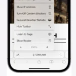 iPhone Page Reader Option