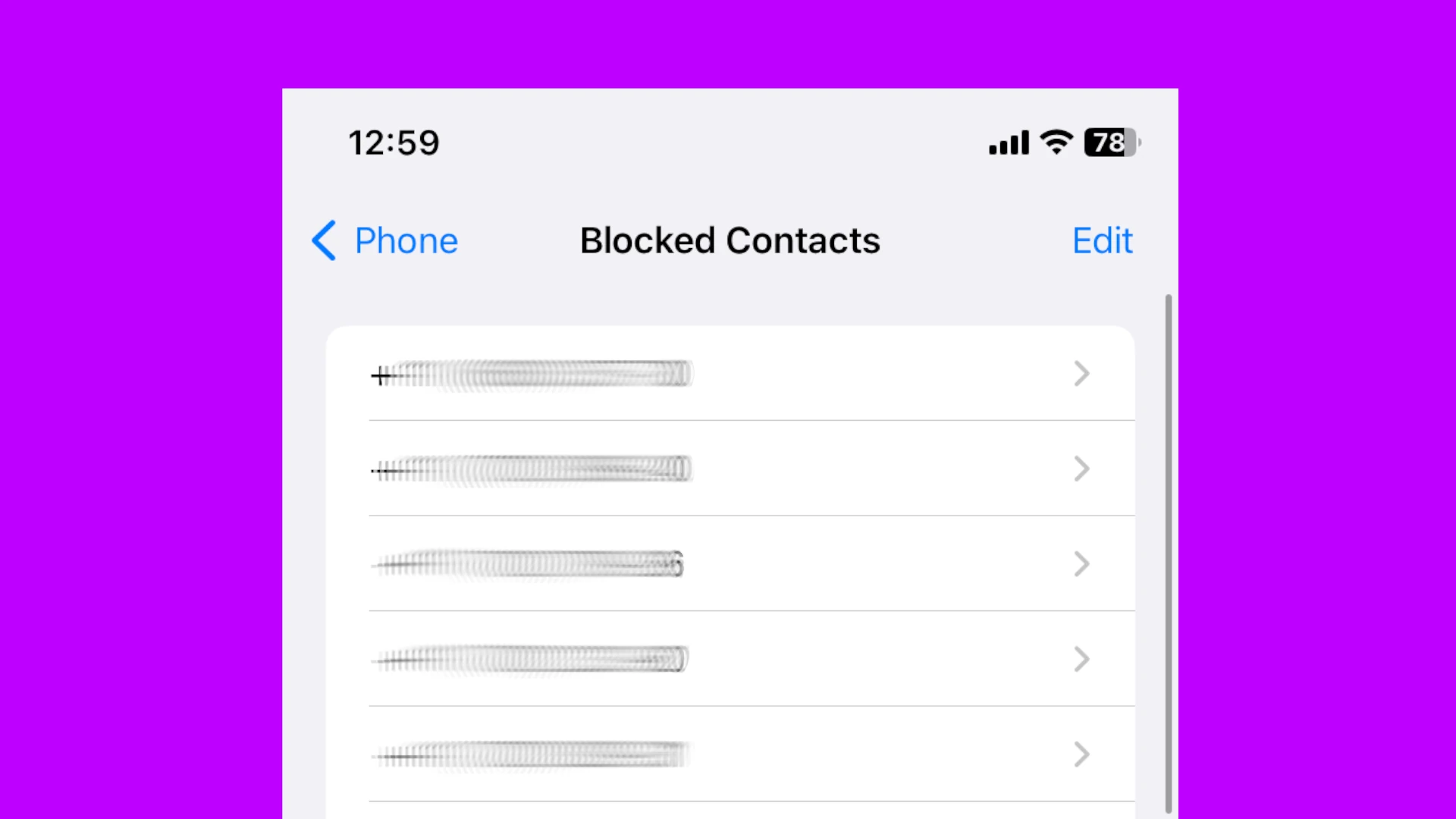 iPhone Blocked Contacts