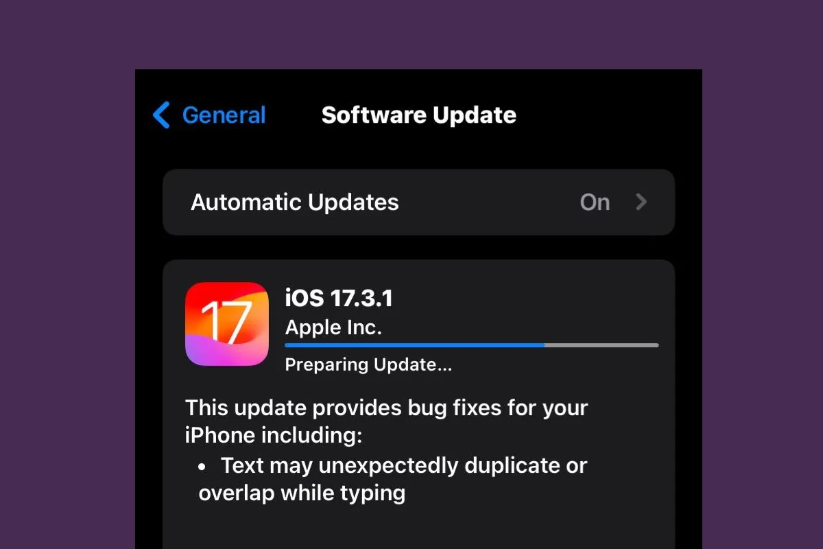 iPhone Preparing Update