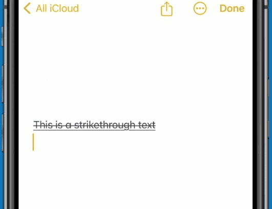 iPhone Strikethrough Text