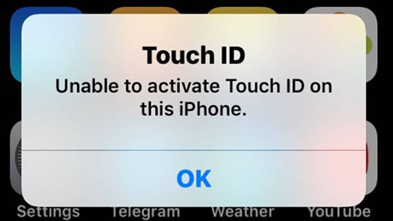 Unable to Activate Touch ID