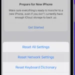 iPhone Reset Network Settings