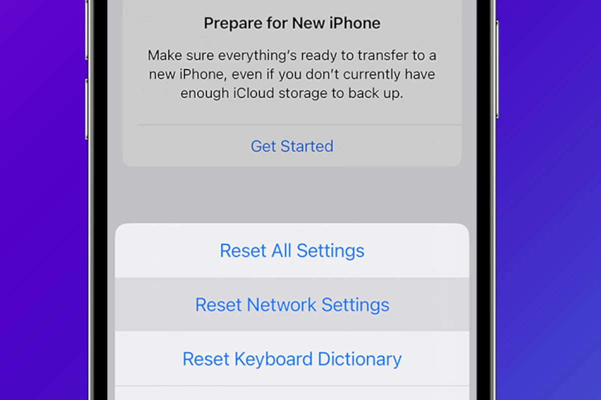 iPhone Reset Network Settings