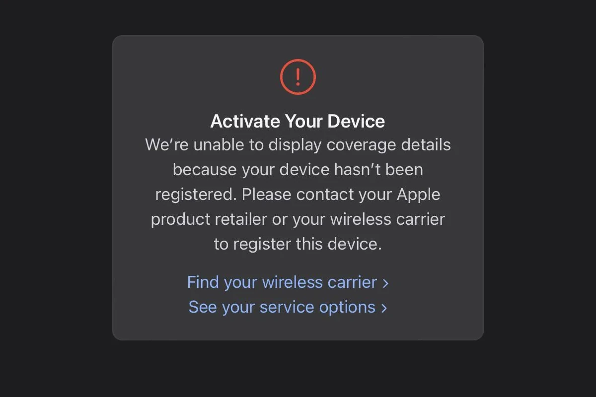 We re Unable to Display Coverage Details Because Your Device Hasn t Been Registered SimplyMac