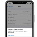 Unable To Verify This iPhone Has A Genuine Display