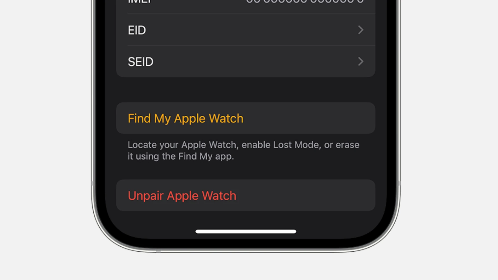 Unpair Apple Watch