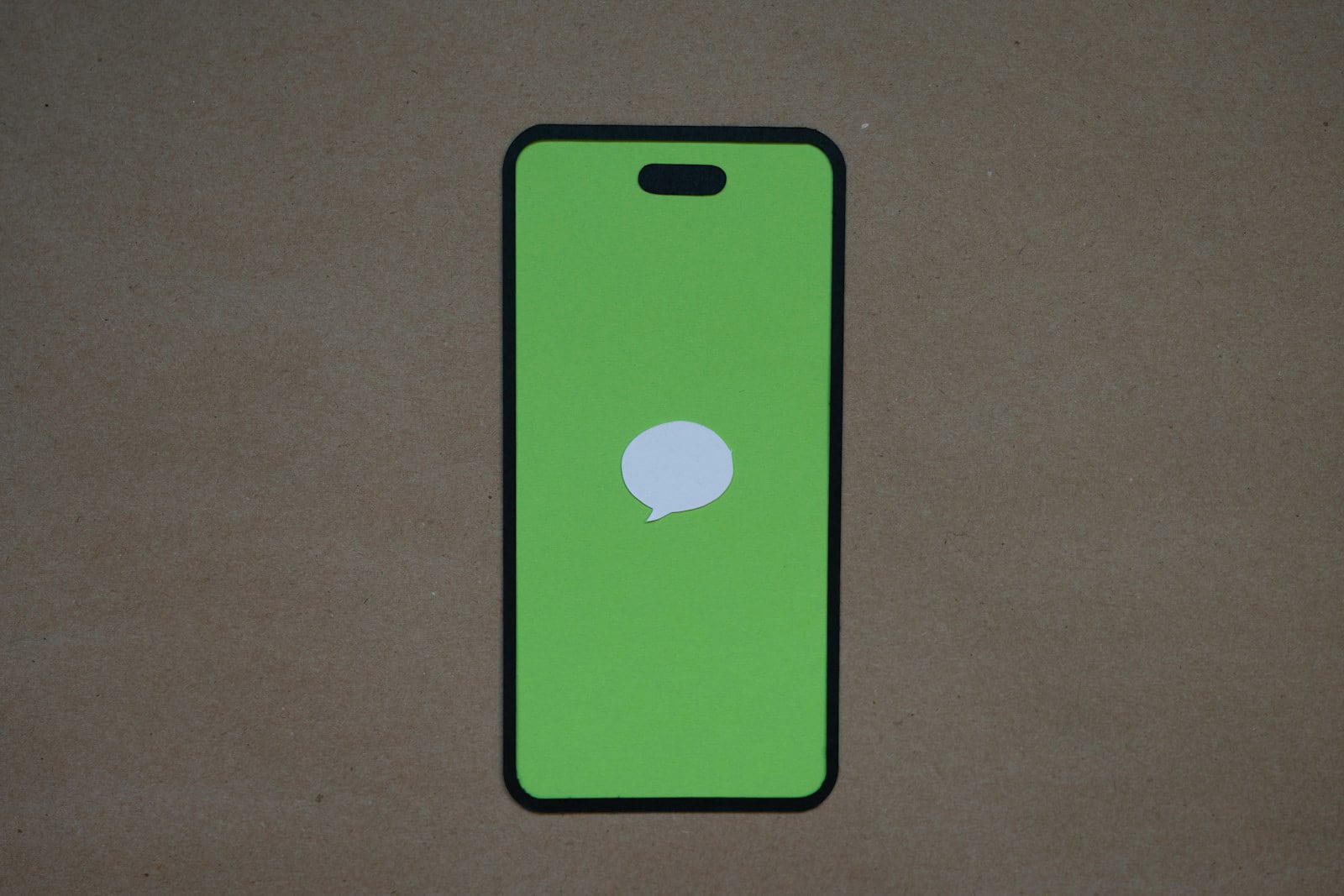 a green iphone case with a white speech bubble on it
